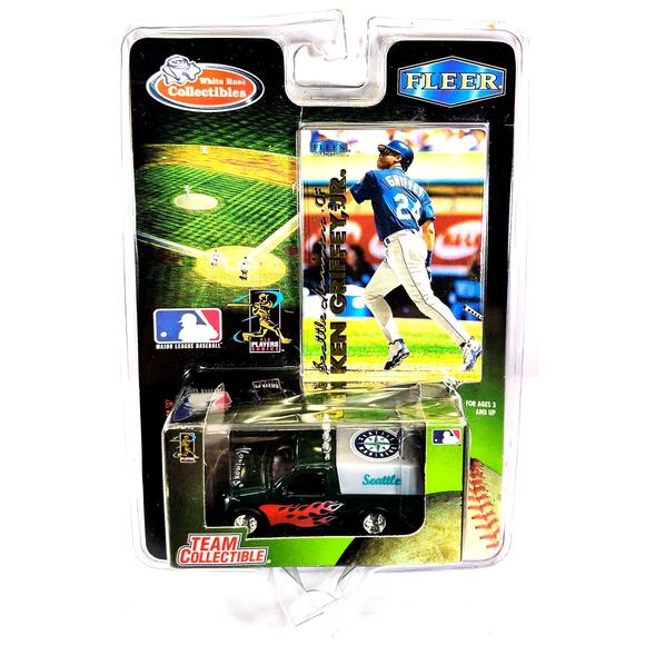 White Rose Collectibles KEN GRIFFEY JR. FLEER CARD w/ SEATTLE MARINERS PICK-UP - Picture 1 of 8